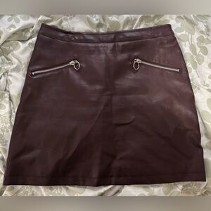 Primark Burgundy Faux/Vegan Leather Mini Skirt